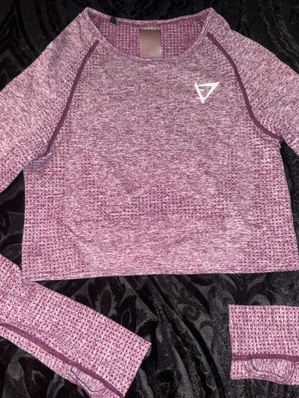 Gymshark Seamless Heathered Purple Athletic Crop Top